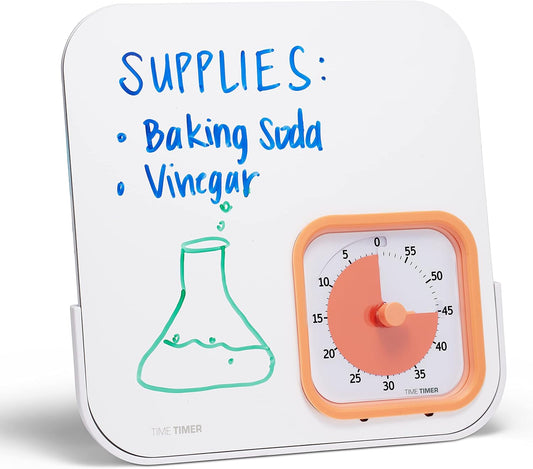TIME TIMER MOD with Dry Erase Board — 60-Minute Visual Countdown Timer with Magnetic Whiteboard — for Notes, Chores, Classroom and Office Reminders, Visual Schedules, for Kids and Adults (Orange)