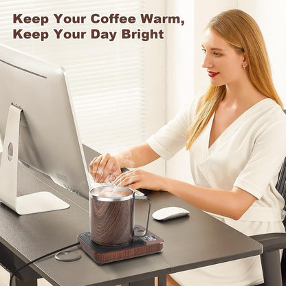 Felibeaco Coffee Mug Warmer & Mug Set for Desk, Smart Coffee Cup Warmer with 16oz Heated Mug, Cup Heater with Auto Shut Off for Office/Home, Coffee Gifts for Women/Men/Dad on Father‘s Day, Red