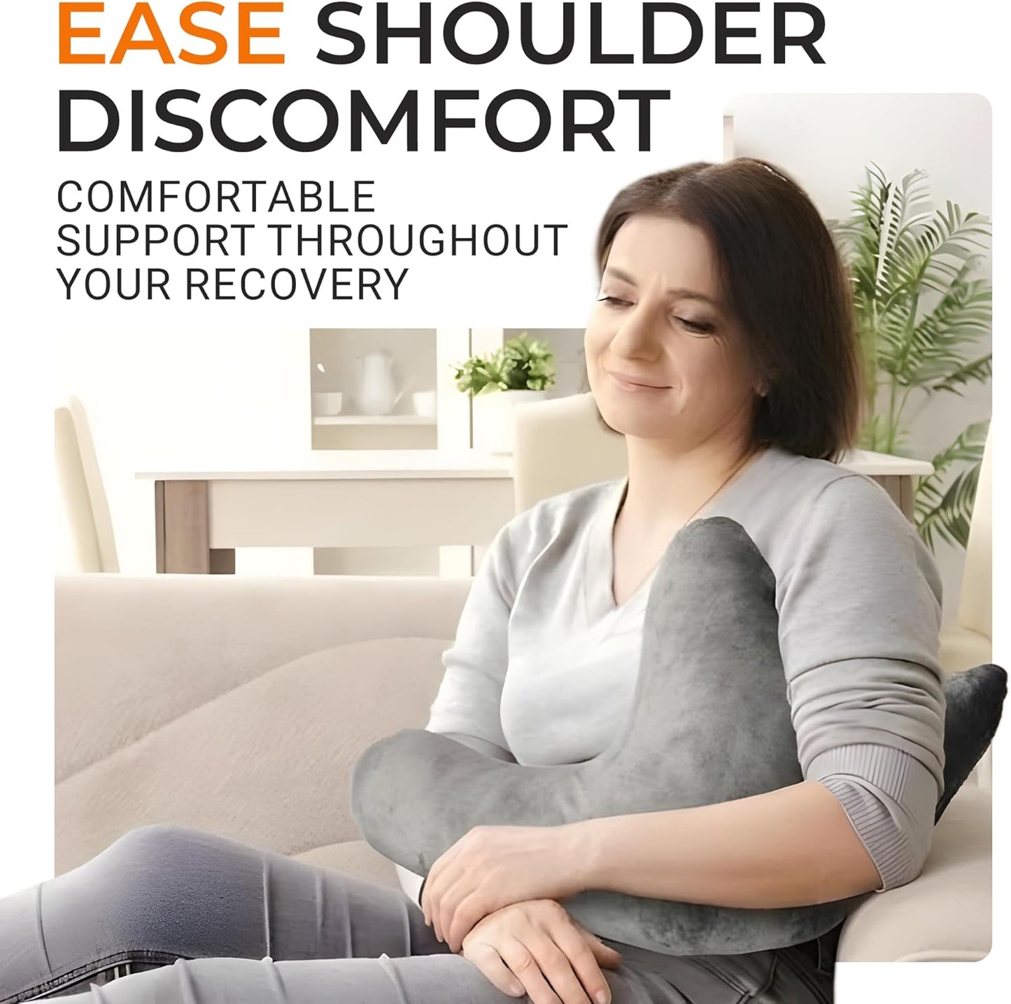 Cheer Collection Rotator Cuff Pillow – Shoulder Surgery Recovery Pillow for Side Sleepers, Arm Support Cushion for Rotator Cuff Injury & Post Surgery Comfort, Gray