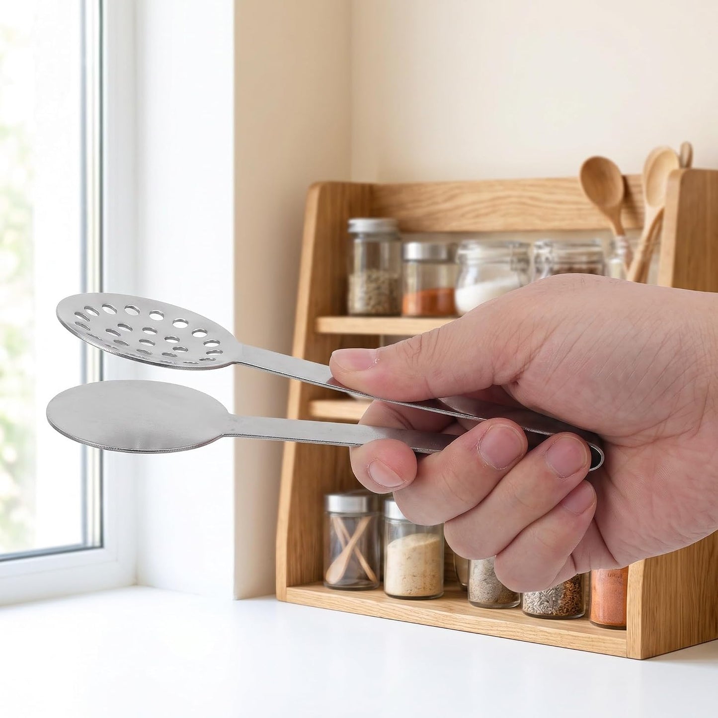 OUNONA 3pcs Tea Bag Squeezer Tongs: Filter Strainer Clip - Tea Squeezer for Loosing Leaf Bags Gripping Ice Cube and Sugar Silver