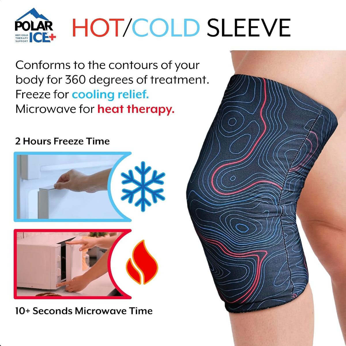 Brownmed Polar Ice Hot/Cold Therapy Sleeve, Soft Gel Lining, Small/Medium