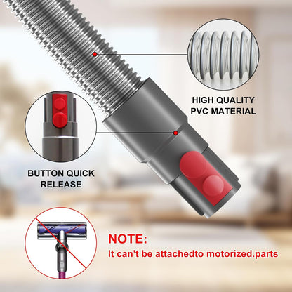 Dryer Lint Vacuum Attachment Compatible with Dyson V15 V12 V11 V10 V8 V7 Gen5 Cordless Vacuum Cleaner, Flexible Dryer Vent Cleaner Kit Lint, The switch lock, so you don't need press the switch tightly