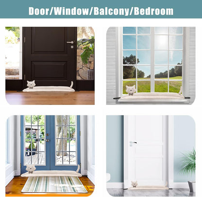 Under Door Draft Stopper Decorative Wind Stopper 36 inch for Door & Window, Weighted Animal Air Draft Stopper for Bottom of Door with Hanging Loops - Brown Dog