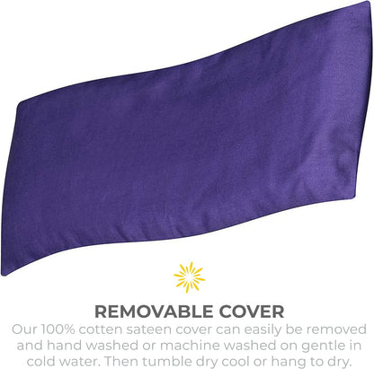 4-Pack Unscented Sateen Eye Pillows, Low-Luster, 9’’ x 4’’ Flaxseed Weighted Eye Mask for Sleeping, Hot or Cold Therapy for Relaxation, Migraine, and Headache, Assorted