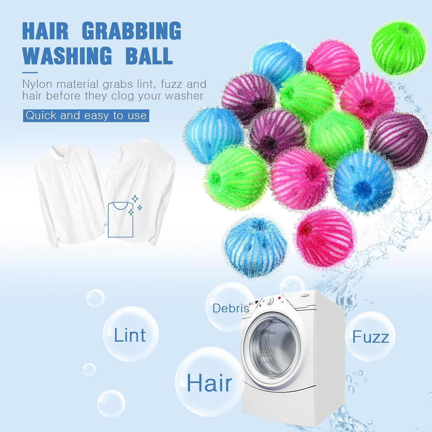 Blulu 18 Pieces Pet Hair Remover for Laundry, Classic Color | Reusable Washing Machine Hair Catcher Pet Dog Cat Fur Catcher Lint Remover from Laundry