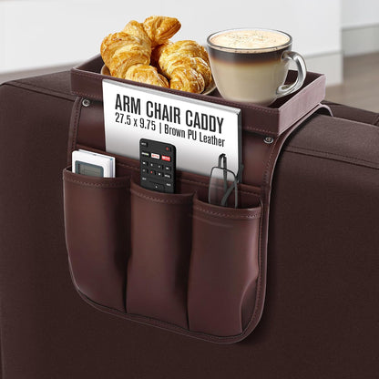 Houseables Armchair Caddy, Recliner Accessories, Armrest Organizer, Brown | Houseables Arm Chair Caddy, Sofa Armrest Organizer, Remote Control Holder for Recliner, Couch Pouch Pocket, Sofa Side Storage
