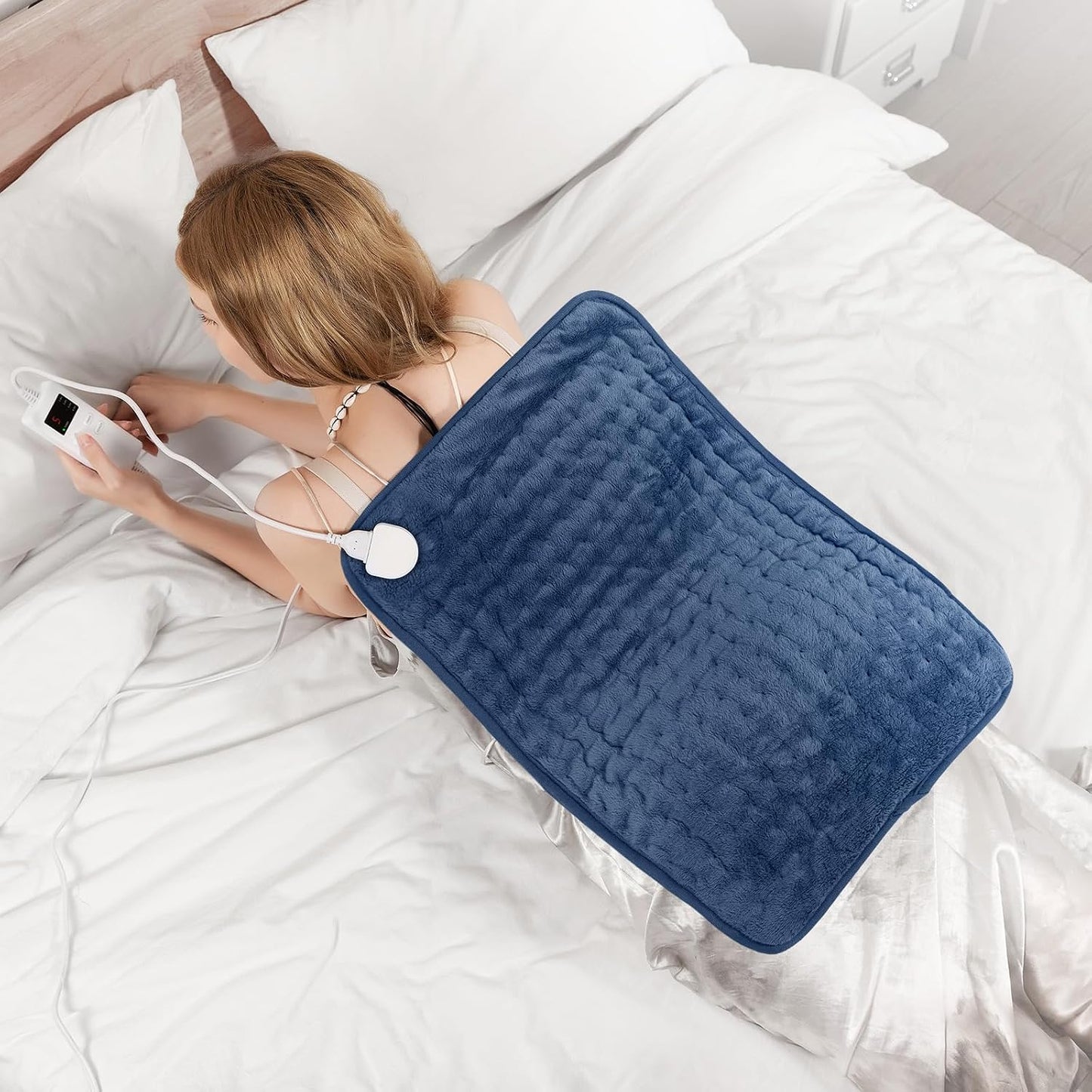 Heating Pad for Back, Neck, and Shoulder Pain Relief, Electric Heat Pad with 6 Heat Levels, Moist Heat Option, Auto Shut-Off, Birthday Christmas Gift for Women Men Mom Dad Grandma, Gift for her