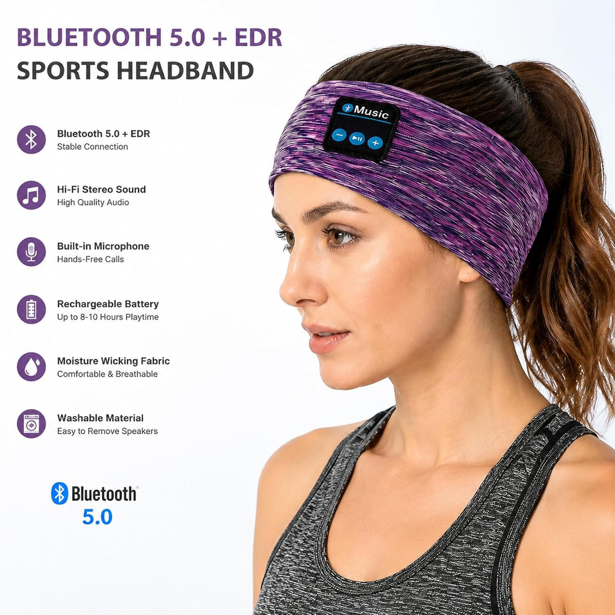 Sleep Bluetooth Headphones, Sleep Headphones Headband Wireless for Sleeping Side Sleeper, Wireless Sleep Earphones for Workout Sports Yoga Running Travel(Pinkish Yellow)