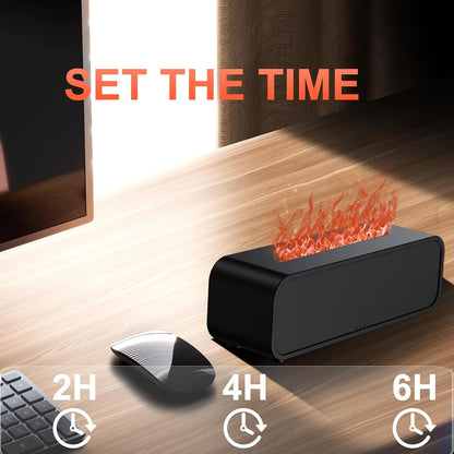 Colorful Flame Fire Diffuser Humidifier, Ultra-Quiet Aroma Essential Oils Aromatherapy Diffusers for Large Room, Bedroom, Office (Timeable, Waterless Auto off-150ml)