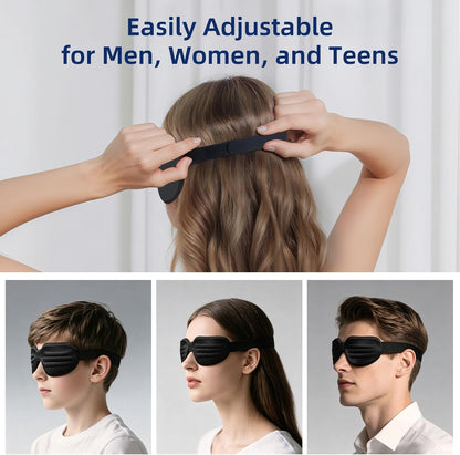 Sleep Eye Mask for Sleeping, 100% Blackout Eye Mask for Women & Men, 3D Contoured Zero Pressure Design, Adjustable Soft Blindfold, Eyelash Friendly Sleep Mask for Travel, Nap & Night Sleep