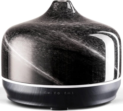 Porseme 500ml Glass Essential Oil Diffuser Aromatherapy Ultrasonic Cool Mist Humidifier 15-21 Running Hours Waterless Auto-Off Air Diffusers for Sleeping Yoga Working Spa(Light Blue)