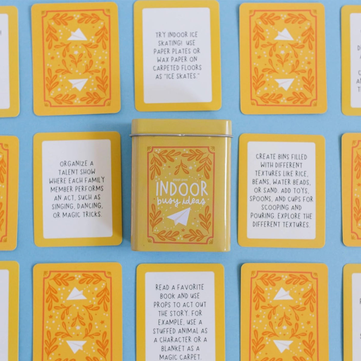 Pippi Post Indoor Busy Ideas Activity Cards & Tin, 50 Screen-Free Prompts