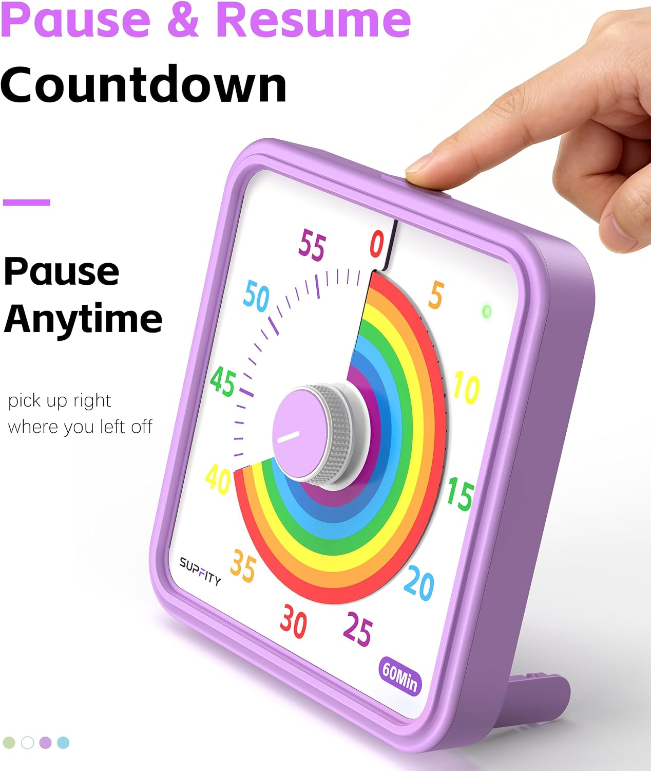 8-Inch Large Visual Timer for Kids 60-Minute Classroom Timer Magnetic | Countdown Timer with Pause Kickstands, Time Management Tool ADHD Timer Home School Kitchen and Office