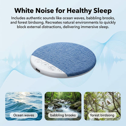Ultra-Thin Bluetooth Pillow Speaker,Mini Portable Under Pillow Speaker with White Noise Timer Wireless Sleep Aid,Bone Conduction Sound Design for Side Sleepers,Private Stereo Sound for Adult&Kid,Blue