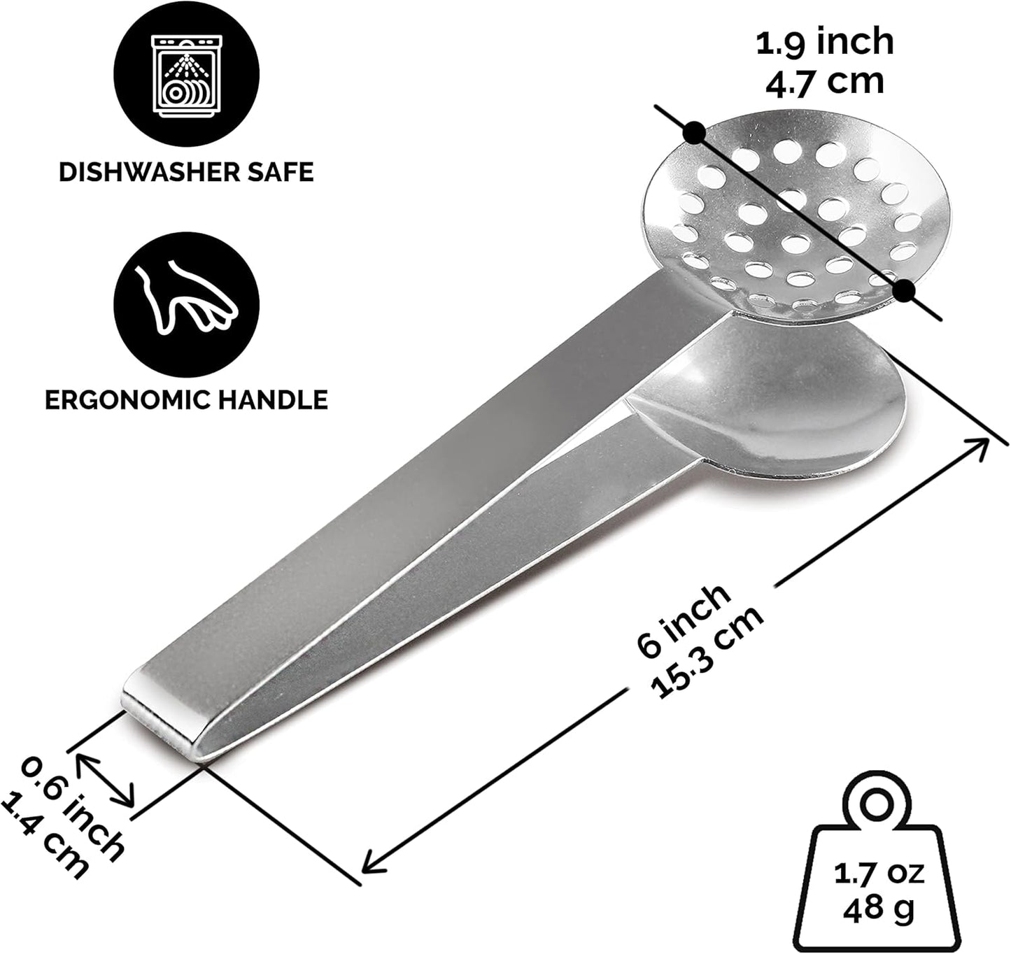 Orblue Stainless Steel Tea-long-handled-strainers 1-Pack