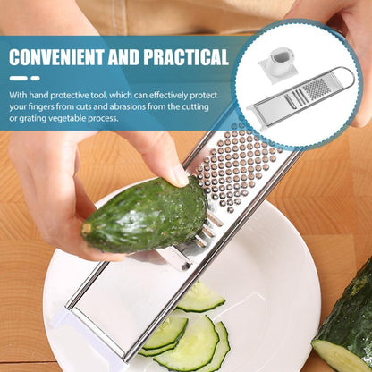 PATKAW Multi-functional Cheese Grater with Hand Guard, Stainless Steel Abs Food Grating Tool, Finger Protective Tool for Vegetables and Carrots, Sturdy Kitchen Grater for Safe Food