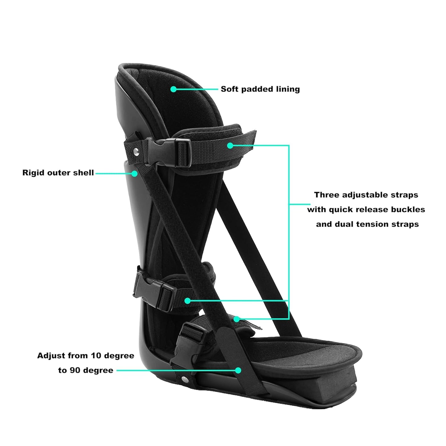 Plantar Fasciitis Night Splint, Sleeping Stretch Boot, Grey, M | Adjustable Foot Splin for Fascia, Pain Relief, Achilles Tendonitis, Stretching, for Men & Women, fits Right or Left Foot