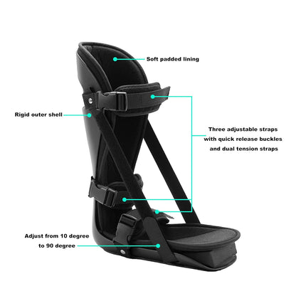 Plantar Fasciitis Night Splint, Sleeping Stretch Boot, Grey, M | Adjustable Foot Splin for Fascia, Pain Relief, Achilles Tendonitis, Stretching, for Men & Women, fits Right or Left Foot