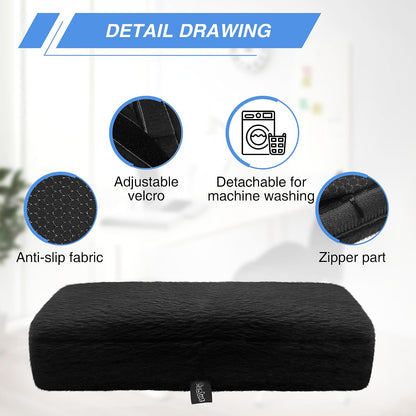 SPRING SEAON Desk & Office Chair Arm Pads Covers Fuzzy Memory Foam Pads