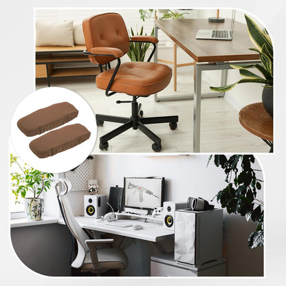uxcell Chair Armrest Slipcovers Covers, 32 x 8cm Polyester Removable Seat Hand Rest Protector for Office Chairs Desk Chair(Dark Gray)