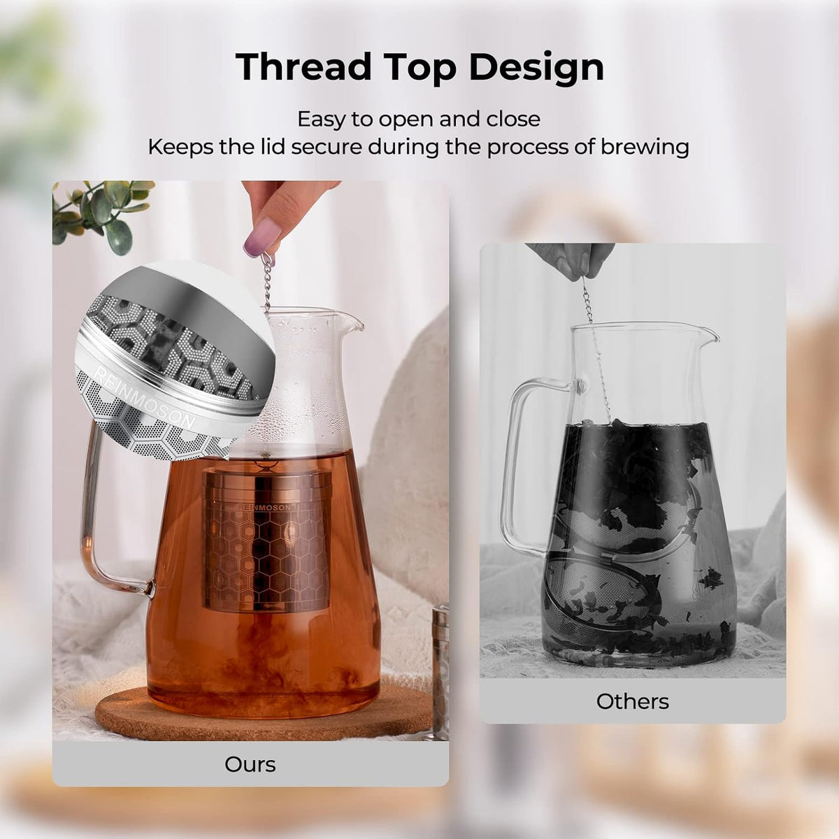 Reinmoson Mini Tea Strainer for Loose Tea Fine Mesh Tea Infuser 1.2”x2.2”