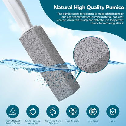 Emycool Pumice Stone Toilet Bowl Cleaner, 12 Pack Toilet Pumice Stone with Handle for Toilet Cleaning, Bathtubs, Sinks, Swimming Pools, Grills