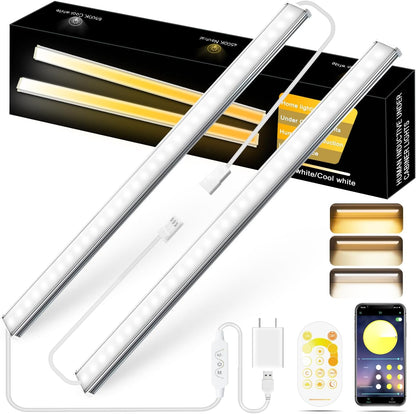 Daymeet Motion Sensor Dimmable 12 Inch Ultra Thin Under Cabinet Lighting, Under Cabinet Lights Plug in, Super Bright LED Lights Bar Under Counter Lights Indoor for Kitchen, Shelf, Closet (3 Pack)