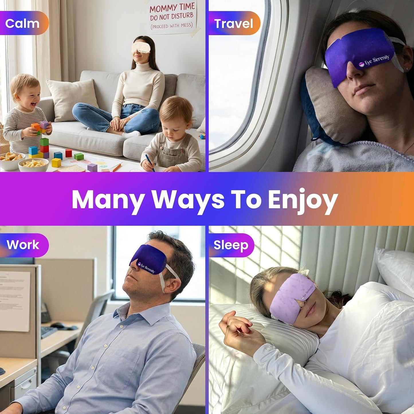 Eye Serenity Steam Eye Mask, Heated Eye Mask, Self Heating Warm Compress for Dry Eyes, Fast Relief for Stye, Puffy Sensitive Eyes, Moist Heat, Gift for Women and Men - Unscented