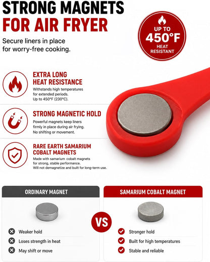 Air Fryer Magnets for Parchment Paper, Air Fryer Accessories | Upgrade Stronger Magnets, 12 Pack Silicone Magnet for Holding Parchment Paper