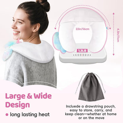 Hilph C-Shape Microwave Heating Pad for Neck Pain Relief, for Women Girls | Removable Washable Cover, Reusable Moist Heat Therapy, Neck Warmer Wrap, Hot Compress for Sore Muscle Relief, Relaxation