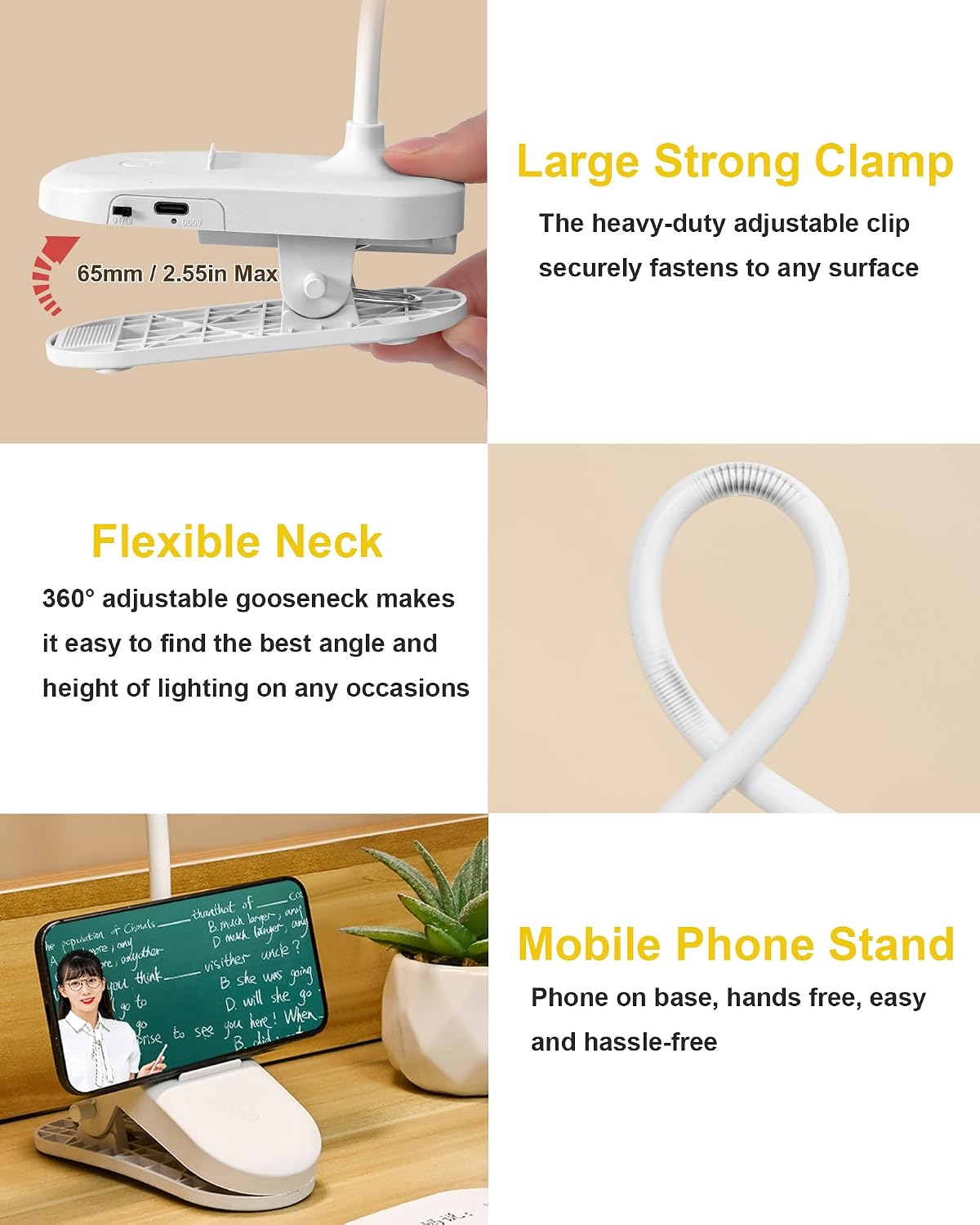 SZOKLED Red Light Reading Lights for Books in Bed, Clip on Lamp | Timer, Dimmable, Rechargeable, Eye Care Night Light, For Bedroom, Desk, Laptop, Headboard