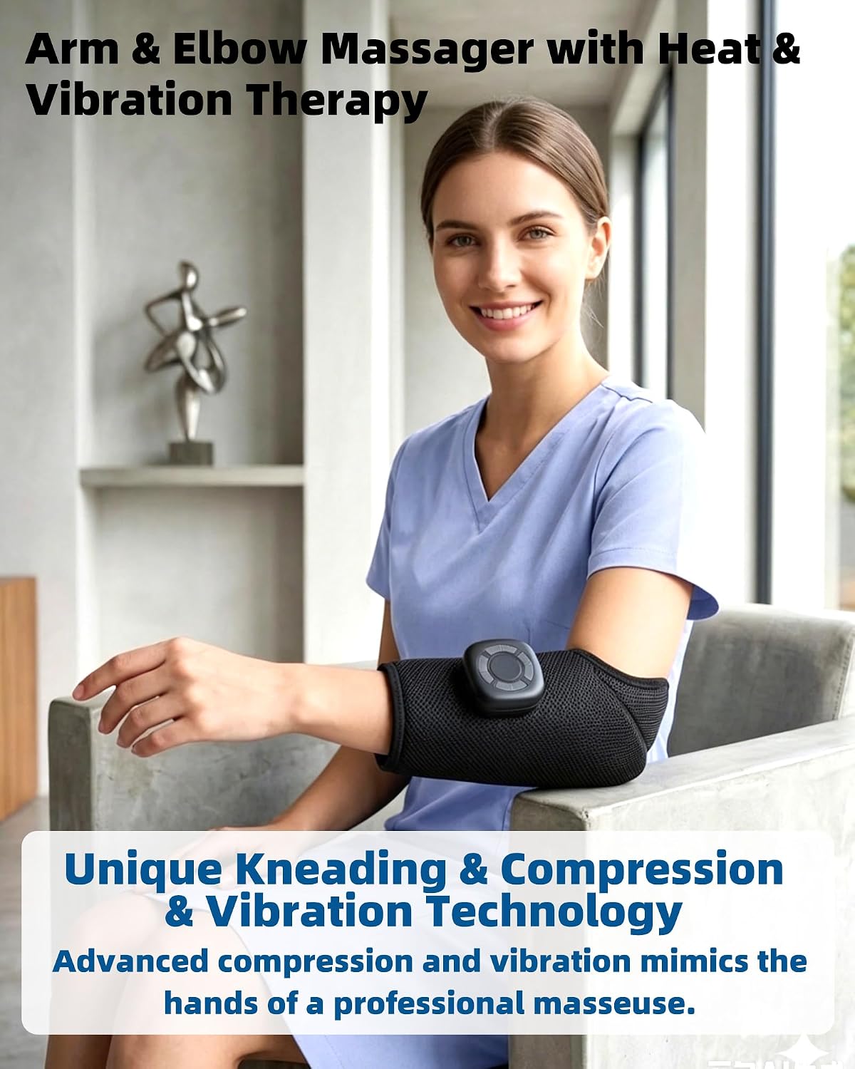 Cordless Air Compression Foot and Ankle Massager with Heat,1Wap | Portable Heat & Vibration Wrap for Tired Feet, Sore Arms & Swollen Ankles; Cordless, Rechargeable Gift for Men and Women
