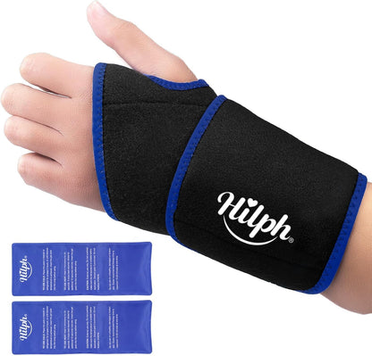 Hilph Wrist Ice Pack Wrap, Carpal Tunnel Relief Wrist Brace with Gel Pack