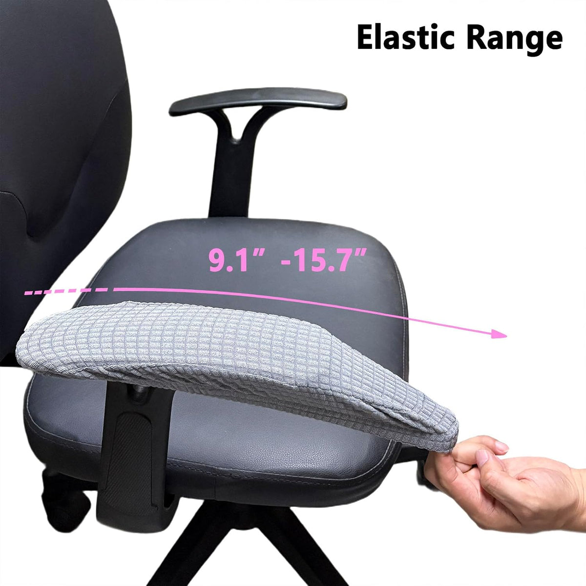 Melaluxe Office Chair Armrest Covers, Stretchable Removable Washable Chair Arm Covers, Elastic Desk Computer Gaming Chair Arm Rest Protector Slipcovers (Black)