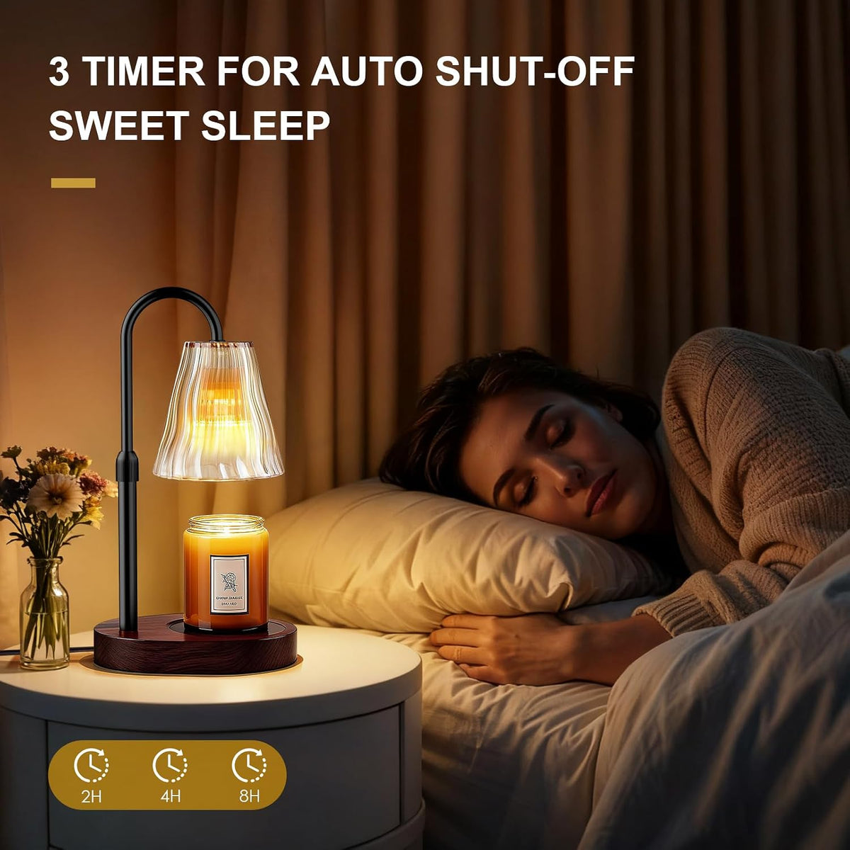 Candle Warmer Lamp with Timer Dimmer, Birthday Gifts for Women Mom Friend Sister, House Warming Gifts New Home Decor, Office Apartment Dorm Room Wax Melt Warmer for Jar Candles with 2 Bulbs