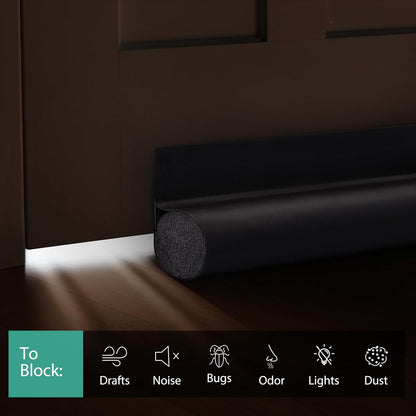 MAXTID Door Draft Stopper 36 Inch Black Adjustable Door Draft Blocker Front Door Draft Guard for Bottom of Doors Weather Stripping Door Seal Strip