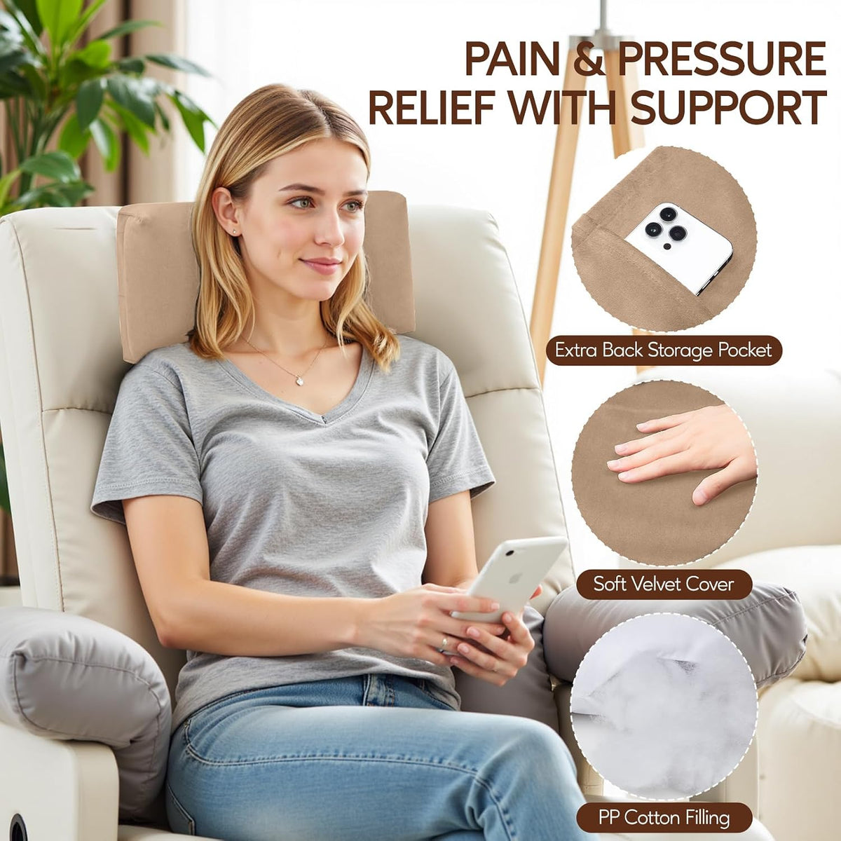Neck Pillow for Recliner Chair, Adjustable Recliner Pillow for Headrest