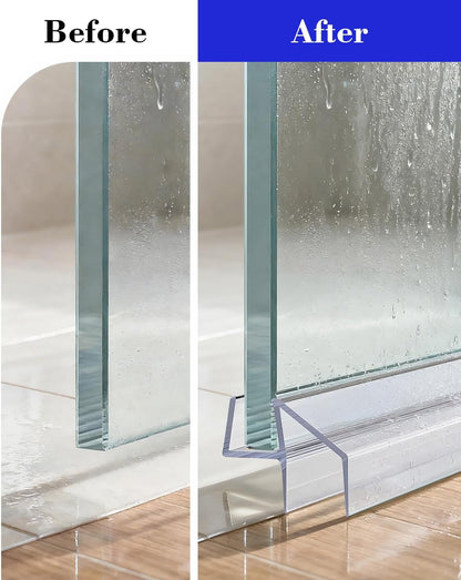 Yecaye 3-Pack 3/8" x 36" Shower Door Bottom Seal Strip, Shower Door Sweep | Shower Door Sweep for 3/8'' Glass, 36in Frameless Glass Shower Door Seal Strip Stop Shower Leaks and Create a Water Barrier