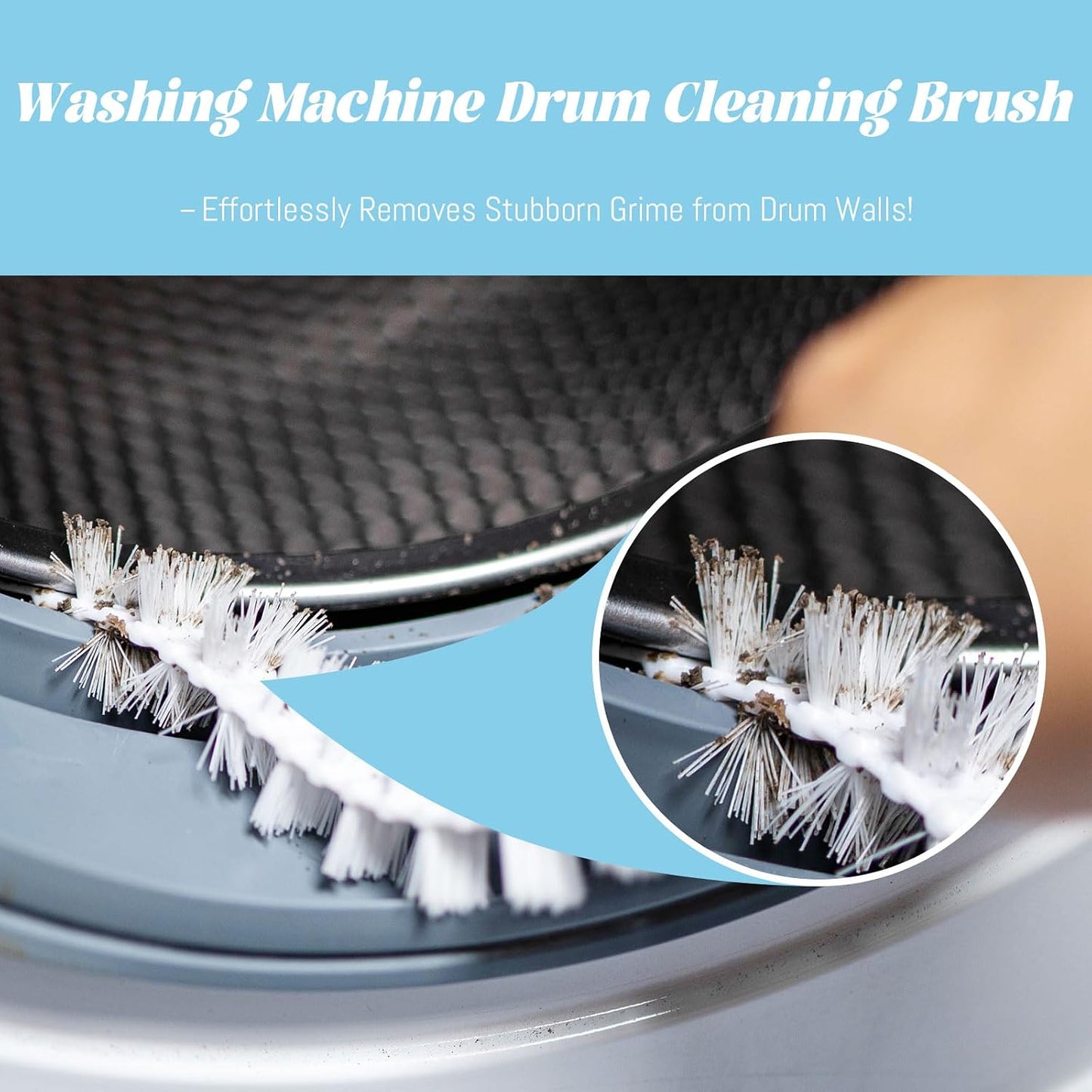 Washing Machine Cleaning Brush,Dryer Vent Cleaner Kit,Crevice Brush for Bathroom, Shower & Kitchen - Scrub Brushes with Long Handle,Household Cleaning Tools Tile, Bathtub, Sink, Grout Cleaning Brushes | Crevice Brush for Bathroom, Shower & Kitchen Scrub
