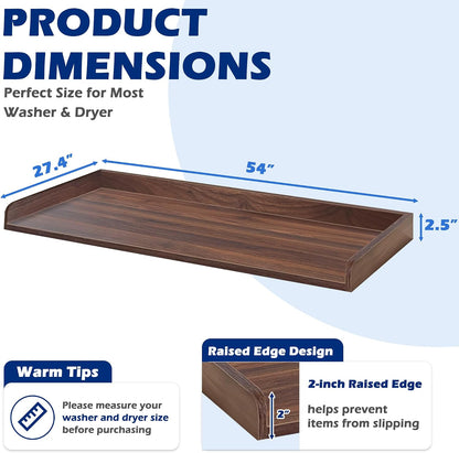 ROYXEN Washer Dryer Countertop, Laundry Countertop Solid Wood, Countertop for All Front-Loaded Washing Machine and Dryer, Extra Room for Laundry Room, Oak