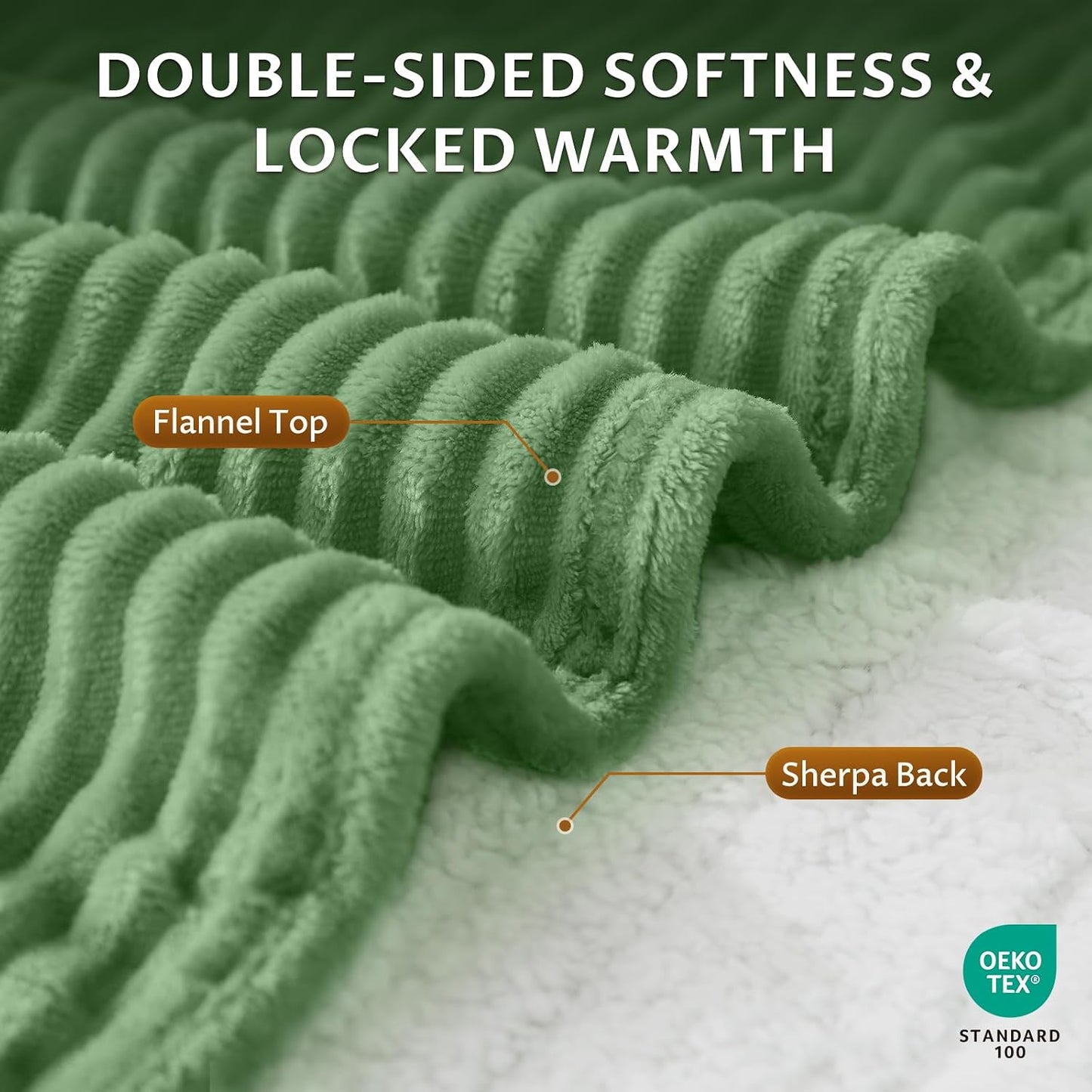 Heated Throw Blanket, 5 Heat Levels, 3 Hours Auto-Off, White | ETL & FCC certified, 50" × 60", OEKO-TEX fabric, machine washable, 100W low energy