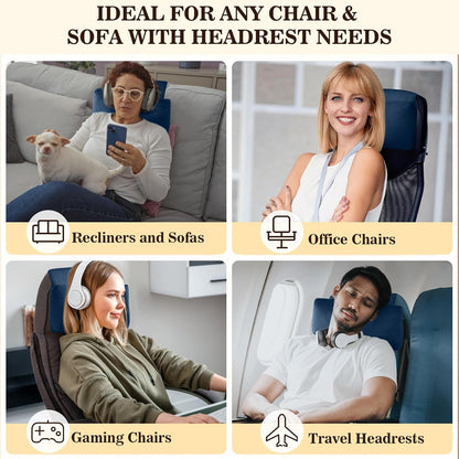 Recliner Headrest Pillow, Adjustable Comfort Neck & Head Support Pillow