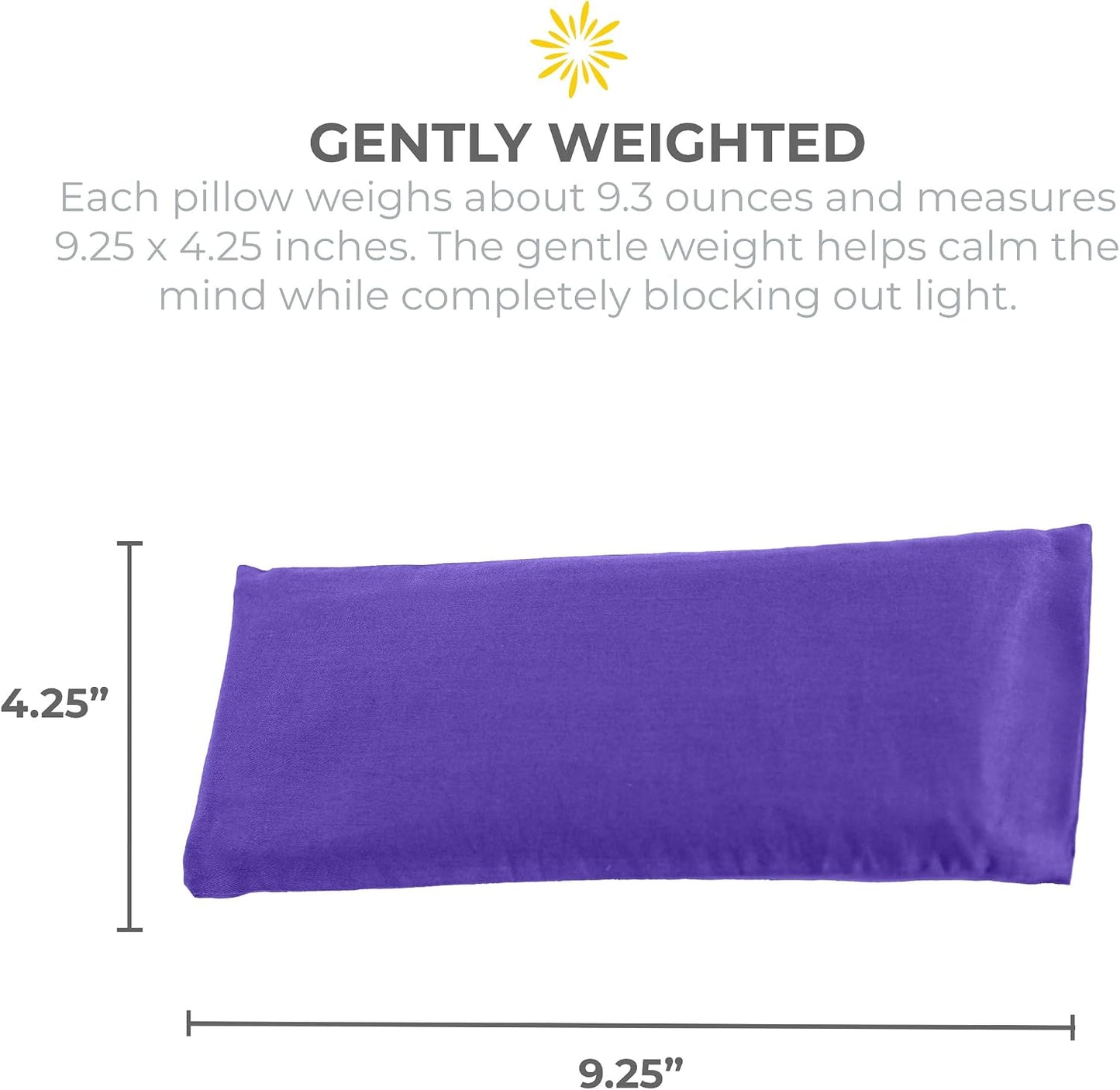 4-Pack Unscented Sateen Eye Pillows, Low-Luster, 9’’ x 4’’ Flaxseed Weighted Eye Mask for Sleeping, Hot or Cold Therapy for Relaxation, Migraine, and Headache, Assorted