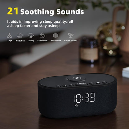 Odokee Sound Machine Alarm Clock for Bedrooms with Wireless Charging - Putty