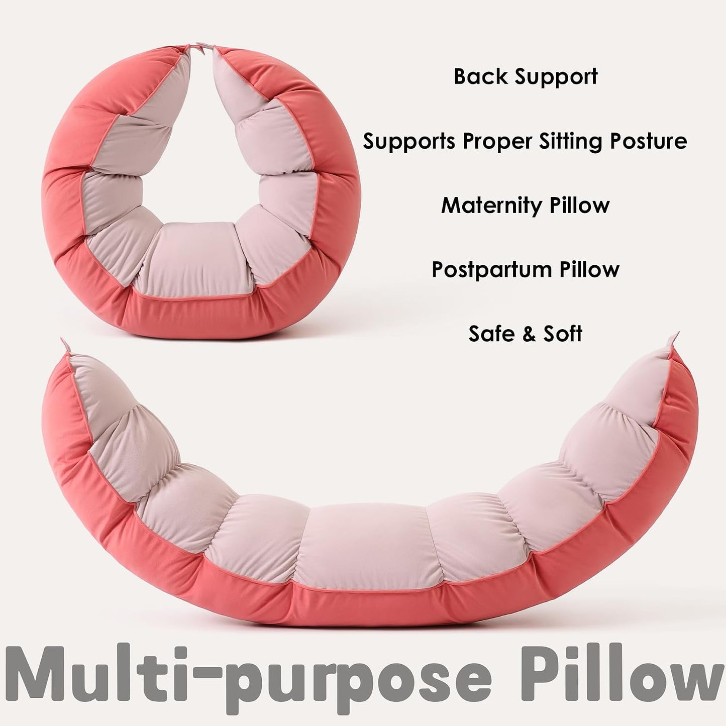 Peallow(Pat. Pend) – Long Round Body Pillow for Adults, Bolster Pillow for Sleeping, Soft and Supportive Pillow for Sleeping & Lumbar Support (Green-White, 29.5")