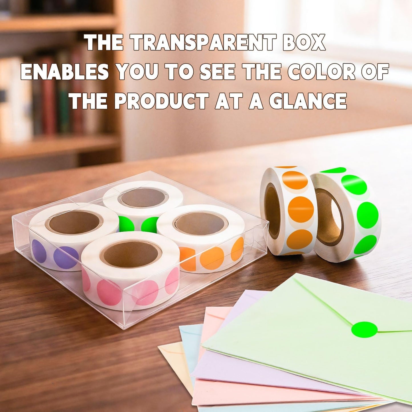 1/2 Inch Round Sticker,4 Rolls 2000Pcs Small Dot Stickers Color-Code Dots | Red+Yellow+Blue+Green 1.3cm Small Stickers Round Color Coding Circle Dots Stickers, Roll Dot Sticker Label for Office Home