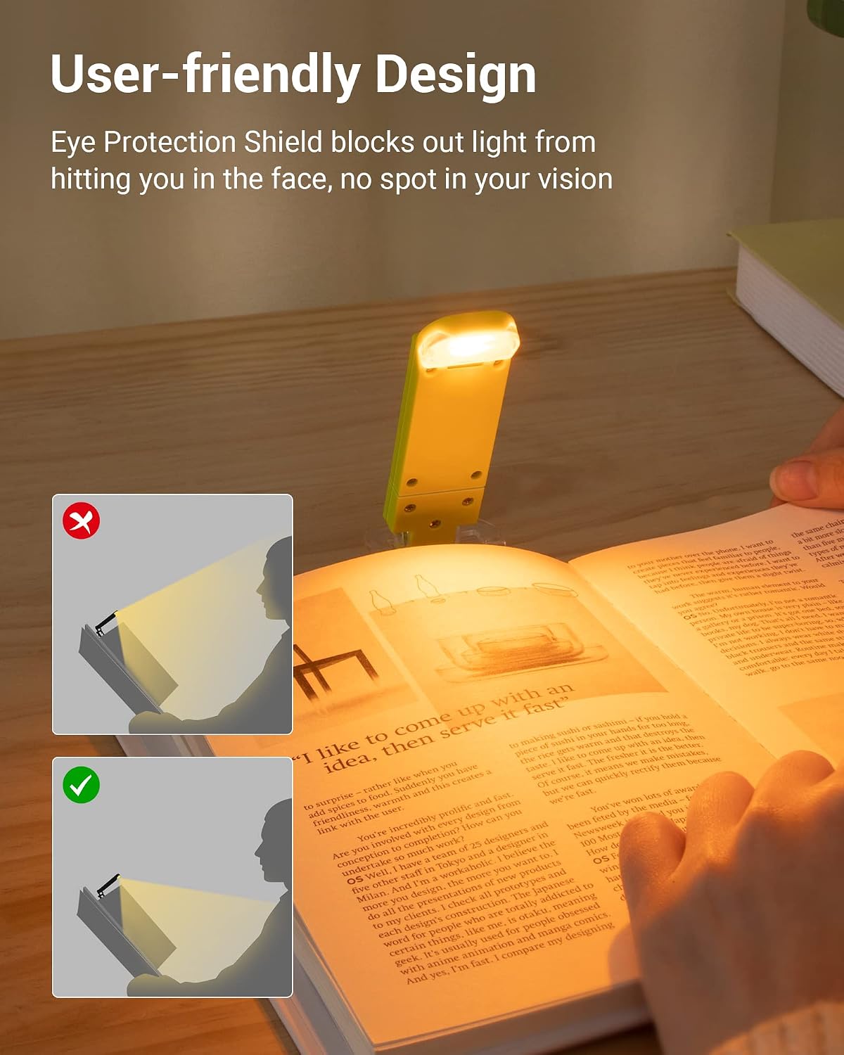 DEWENWILS Book Light, Amber Warm Clip On LED with 3 Adjustable Brightness for Eye Protection, Rechargeable USB Long Lasting Reading Light, Gifts for Bookworms, Kids (Black)