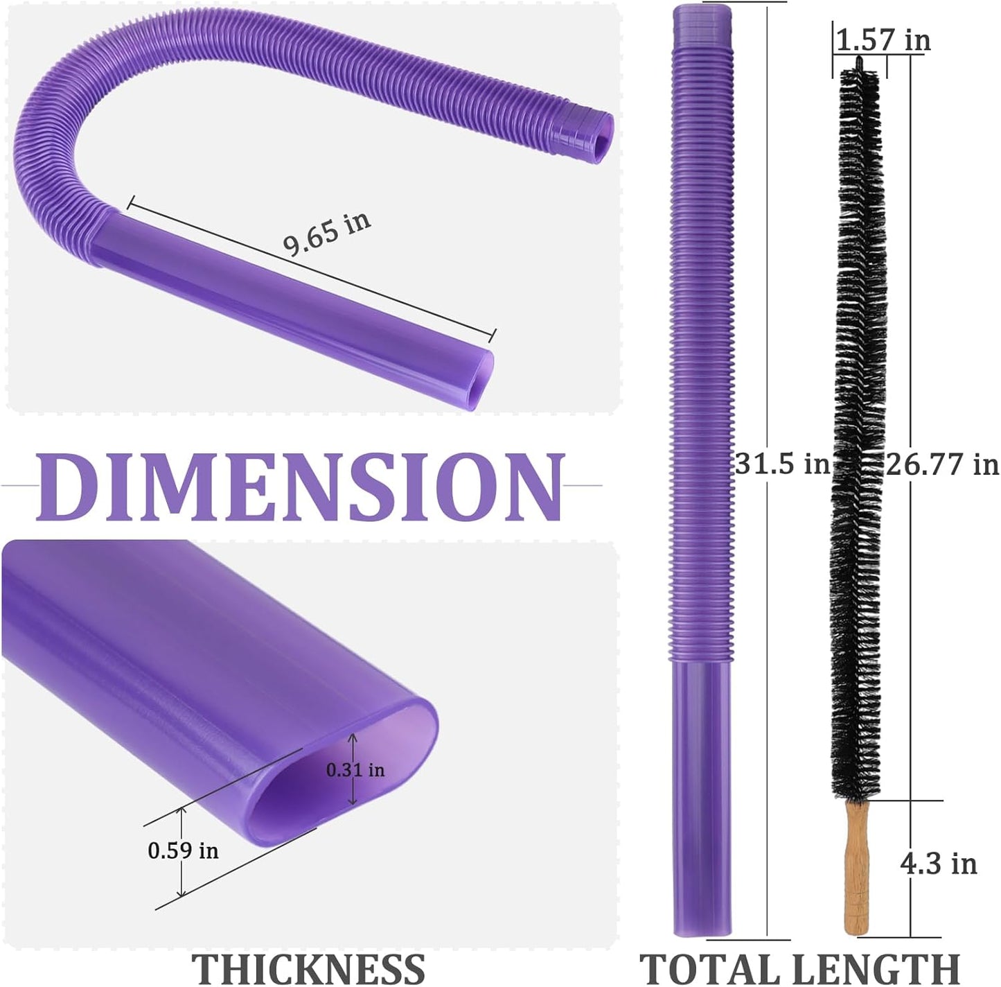 Fullclean Dryer Vent Lint Vacuum Attachments Hose for Dyson Gen5 V15 V15s V12 V11 V10 V9 V8 V7 Detect Absolute Cyclone Outsize Slim Nozzle Crevice Flexible Lint Removal Tool Dryer Vent Cleaner Kit