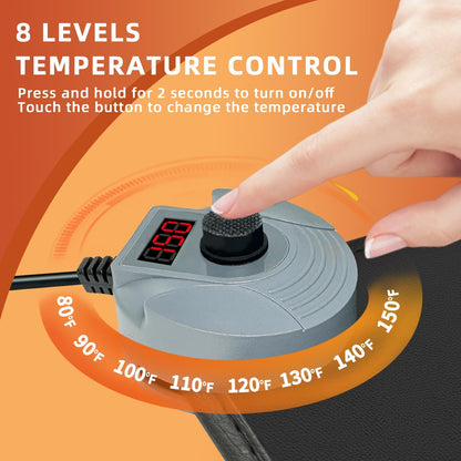 MyPlace Heated Mouse Pad - Heated Desk Mat with 8 Levels Heating & 3 Hours Auto Shut-Off - 31.8”x 17.3”Large Safe Desk Mat Hand Warmer for Home Office Work(Black)