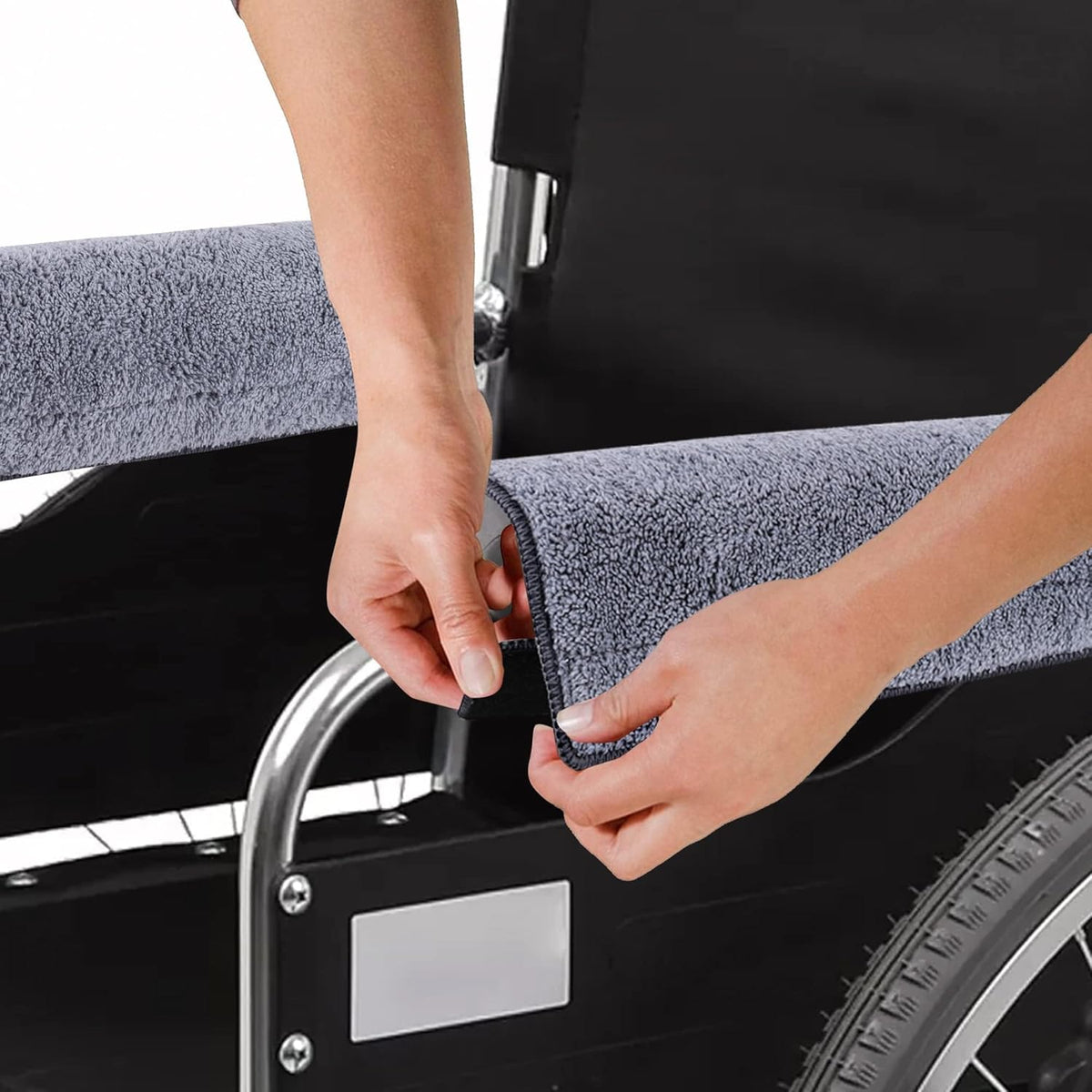 Small Office Chair Arm Covers Protectors, 2-Pack Chair Arm Pads with Straps